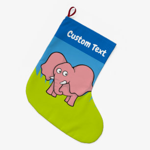 Rosa Elefant Cartoon Weihnachten Strumpf Großer Weihnachtsstrumpf