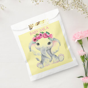 Rosa Elefant Mädchen Baby Shower Favor Geschenktütchen
