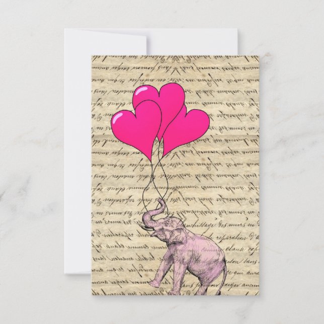 Rosa Elefant mit Ballons (Vorderseite)