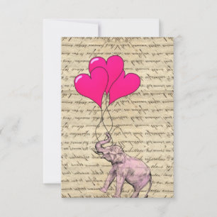 Rosa Elefant mit Ballons