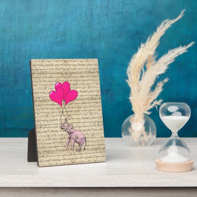 Rosa Elefant mit Ballons Fotoplatte (Seite)