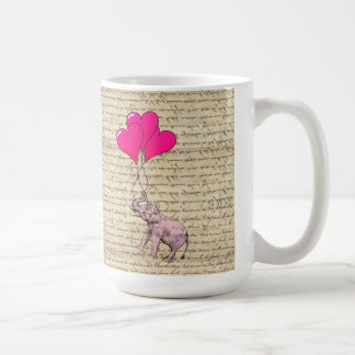 Rosa Elefant mit Ballons Kaffeetasse