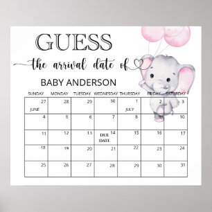 Rosa Elefant Schätze Termin Kalender Poster