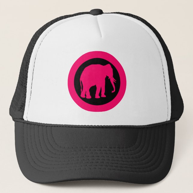 ROSA ELEFANT TRUCKERKAPPE (Vorderseite)
