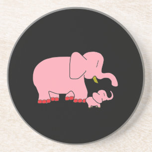 Rosa Elefant-Untersetzer Sandstein Untersetzer