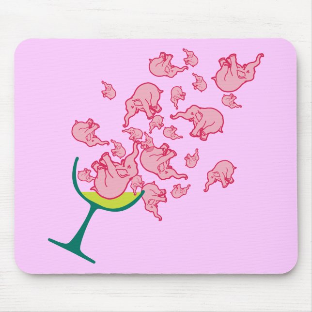 Rosa Elefanten Mousepad (Vorne)
