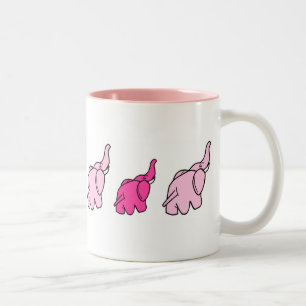Rosa Elefanten Zweifarbige Tasse