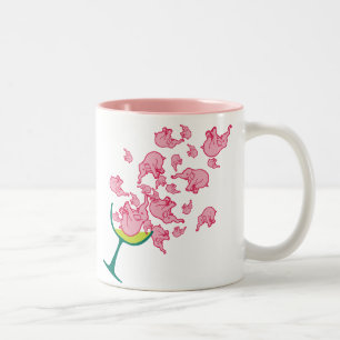 Rosa Elefanten Zweifarbige Tasse