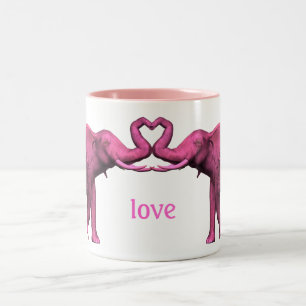 Rosa Elefanten Zweifarbige Tasse