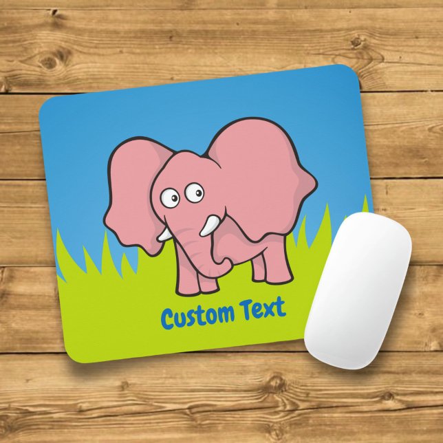 Rosa Elefantenmaus Cartoon Mousepad (Von Creator hochgeladen)