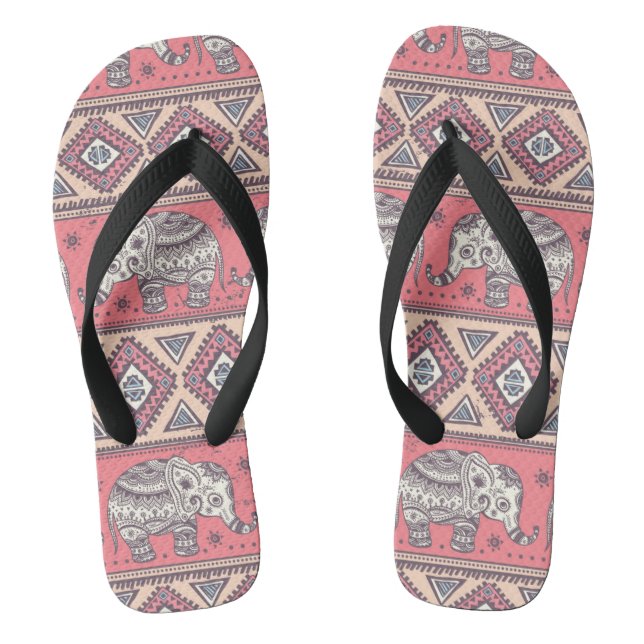 rosa Elefantenmuster Flip Flops (Fußbett)