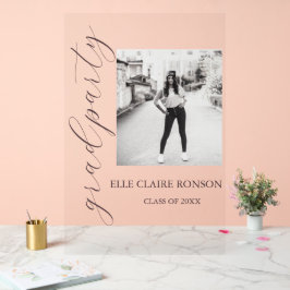 Rosa Elegance Graduation Party Acrylschild