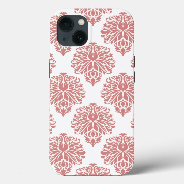 Rosa Elegant Damask Case-Mate iPhone Hülle (Rückseite)