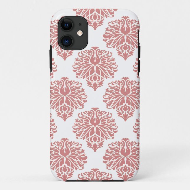 Rosa Elegant Damask Case-Mate iPhone Hülle (Rückseite)