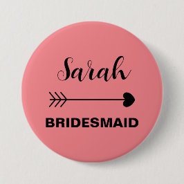 Rosa Elegant & Einfaches Individuelle Name Button