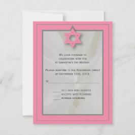 Rosa Elegant Fabric Bat Mitzvah UAWG Replik Karte