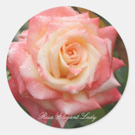 Rosa Elegant Lady Runder Aufkleber