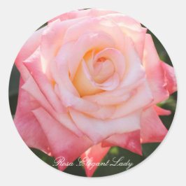Rosa Elegant Lady Runder Aufkleber