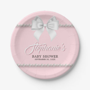 Rosa Elegant Tiffany Pearls Bow Extravagant Baby S Pappteller
