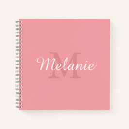 Rosa Elegant und Personalisiertes Monogramm Notizbuch