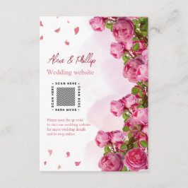 Rosa Elegante Blume Hochzeit Begleitkarte