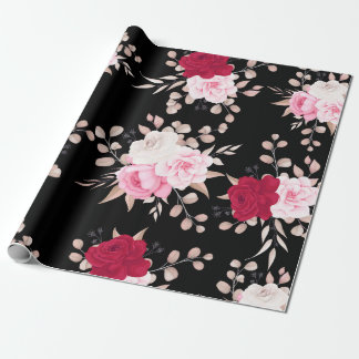 Rosa, elegante Blüte Geschenkpapier