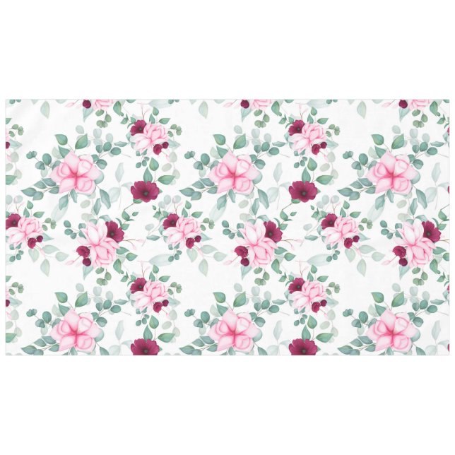 Rosa, elegante Blüte Tischdecke (Vorderseite (Horizontal))