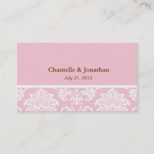 Rosa elegante Damask Business Card Visitenkarte