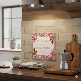 Rosa elegante Fliesen-Design mit Blumenmuster aus Fliese