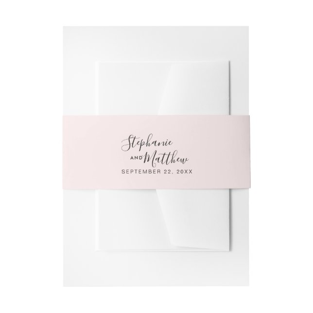 Rosa Elegante Hochzeit Einladungsbanderole (Vorderseite Beispiel)