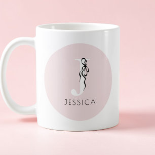Rosa elegante initiale girly feminine chic Monogra Kaffeetasse