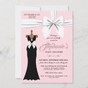 Rosa Elegante Mode Ethnic Tiffany Baby Dusche Einladung