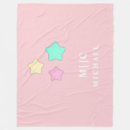 Rosa elegante Sterne Rettro modernes monogramm Bab Fleecedecke