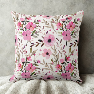 Rosa Elegante Vintage Wildblumen Blumenmuster Kissen