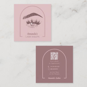 Rosa Eleganter Arc Beauty Salon QR Code Quadratische Visitenkarte