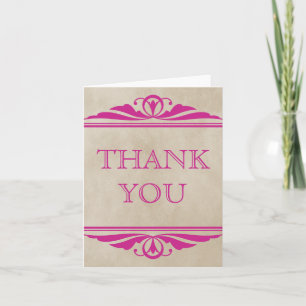 Rosa Eleganter Deko Danke Karte