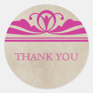 Rosa Eleganter Deko Danke Stickers