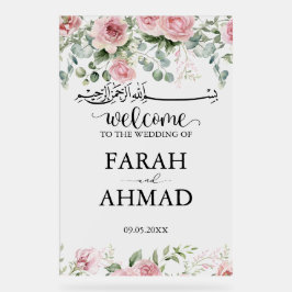 Rosa eleganter islamischer Hochzeitstil Acrylschild