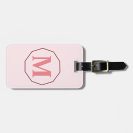 Rosa, elegantes Monogramm personalisiert Gepäckanhänger