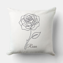 Rosa: Elegantes One-Line-Art-Kissen