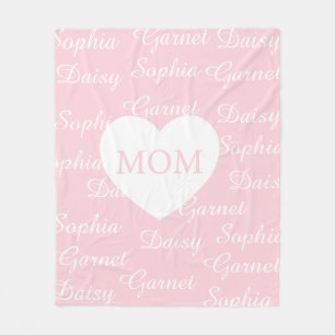 Rosa elegantes Schrift Familiennamen Monogramm Her Fleecedecke