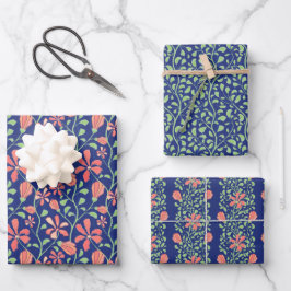 Rosa Elegantes Vintages Jasmine Blume Muster Set Geschenkpapier Set