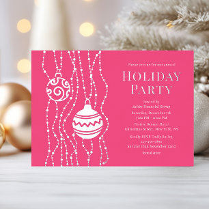 Rosa Elegantes Weihnachts-Party Corporate Holiday Folieneinladung