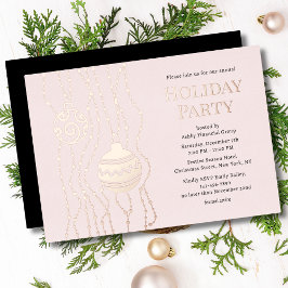 Rosa Elegantes Weihnachts-Party Corporate Holiday Folieneinladung