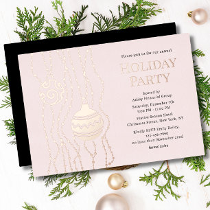 Rosa Elegantes Weihnachts-Party Corporate Holiday Folieneinladung
