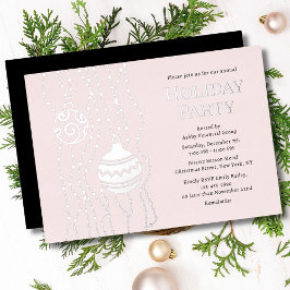 Rosa Elegantes Weihnachts-Party Corporate Holiday Folieneinladung
