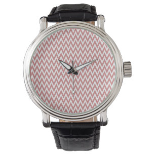Rosa Elegantes Zickzack Design Armbanduhr