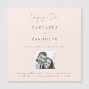 Rosa Eleganz Hochzeit Termin Merk Magnet