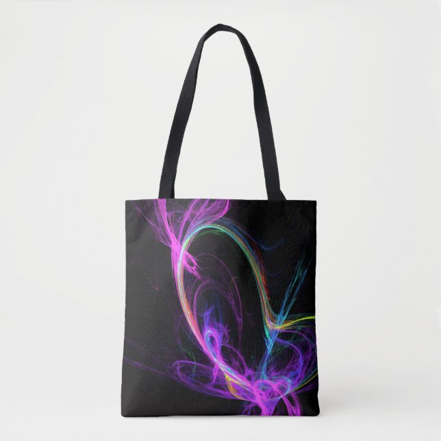 Rosa elektrisches Fraktal Tasche (Vorderseite)