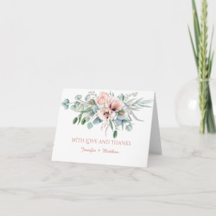 Rosa Elfenbein Mohn Pfingstrosen Florales Dankesch Dankeskarte